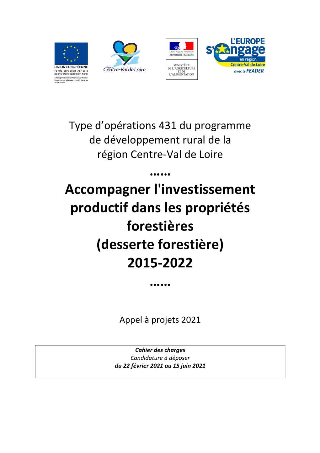 (Desserte Forestière) 2015-2022 ……