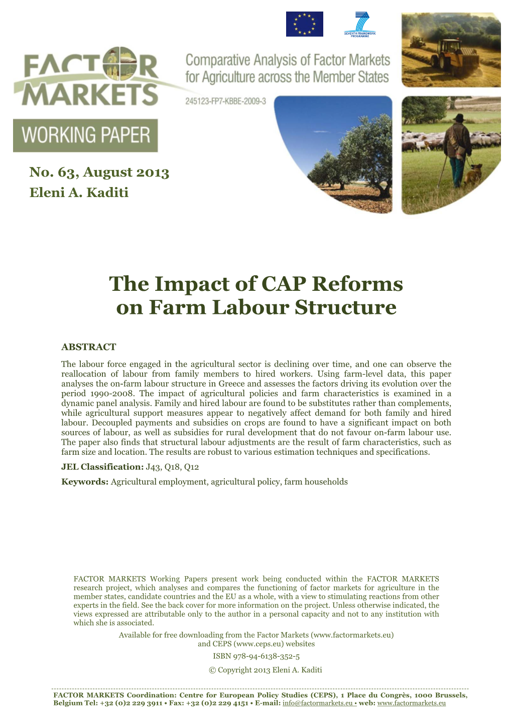 The Impact of CAP Reforms on Farm Labour Structure