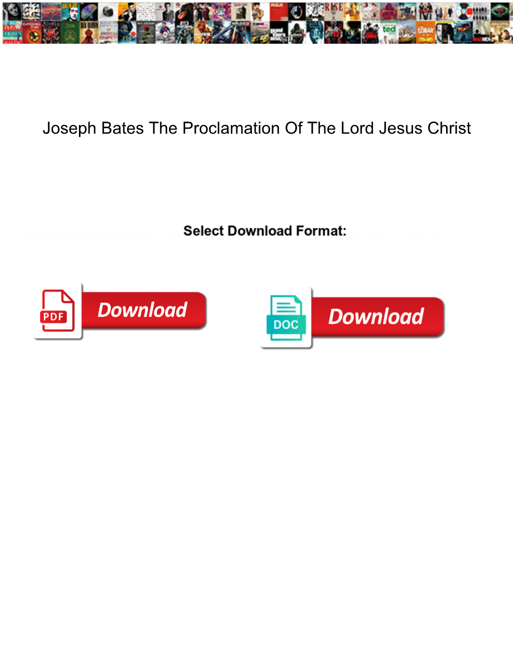 Joseph Bates the Proclamation of the Lord Jesus Christ