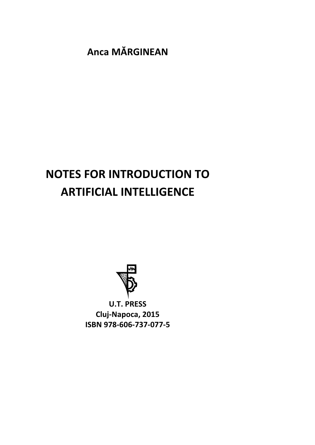 Notes for Introduction to Artificial Intelligence