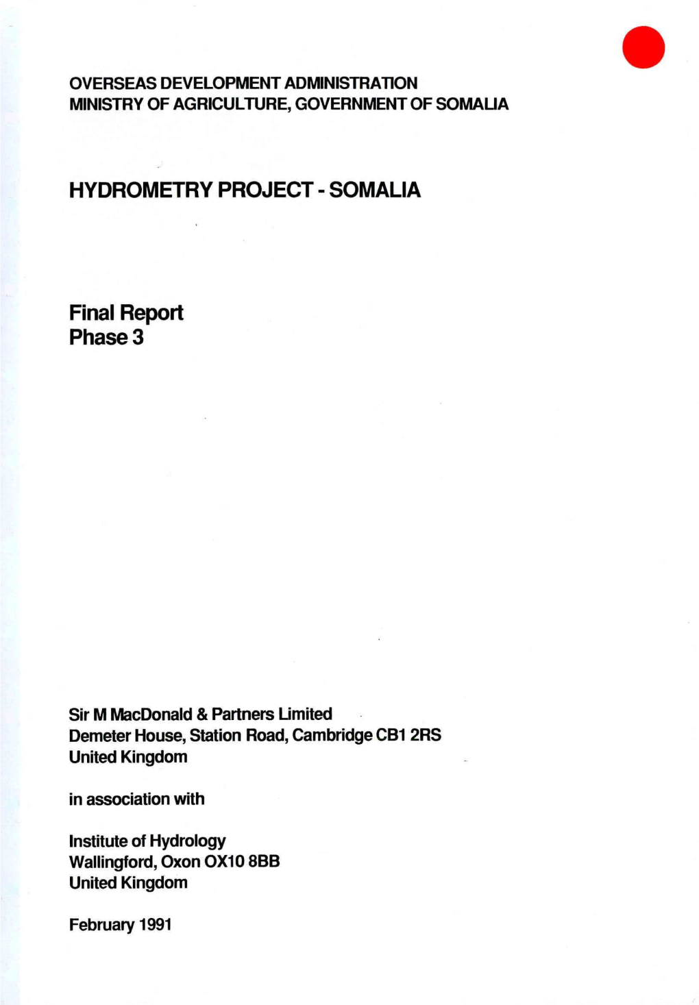 Hydrometry Project - Somalia