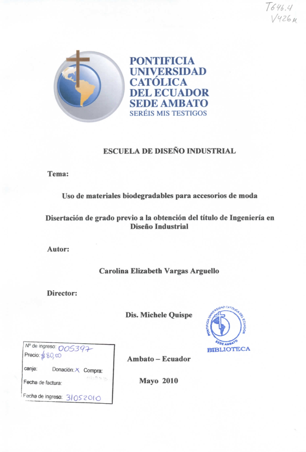 Pontificia Universidad Católica Del Ecuador Sede Ambato Seréis Mis Testigos