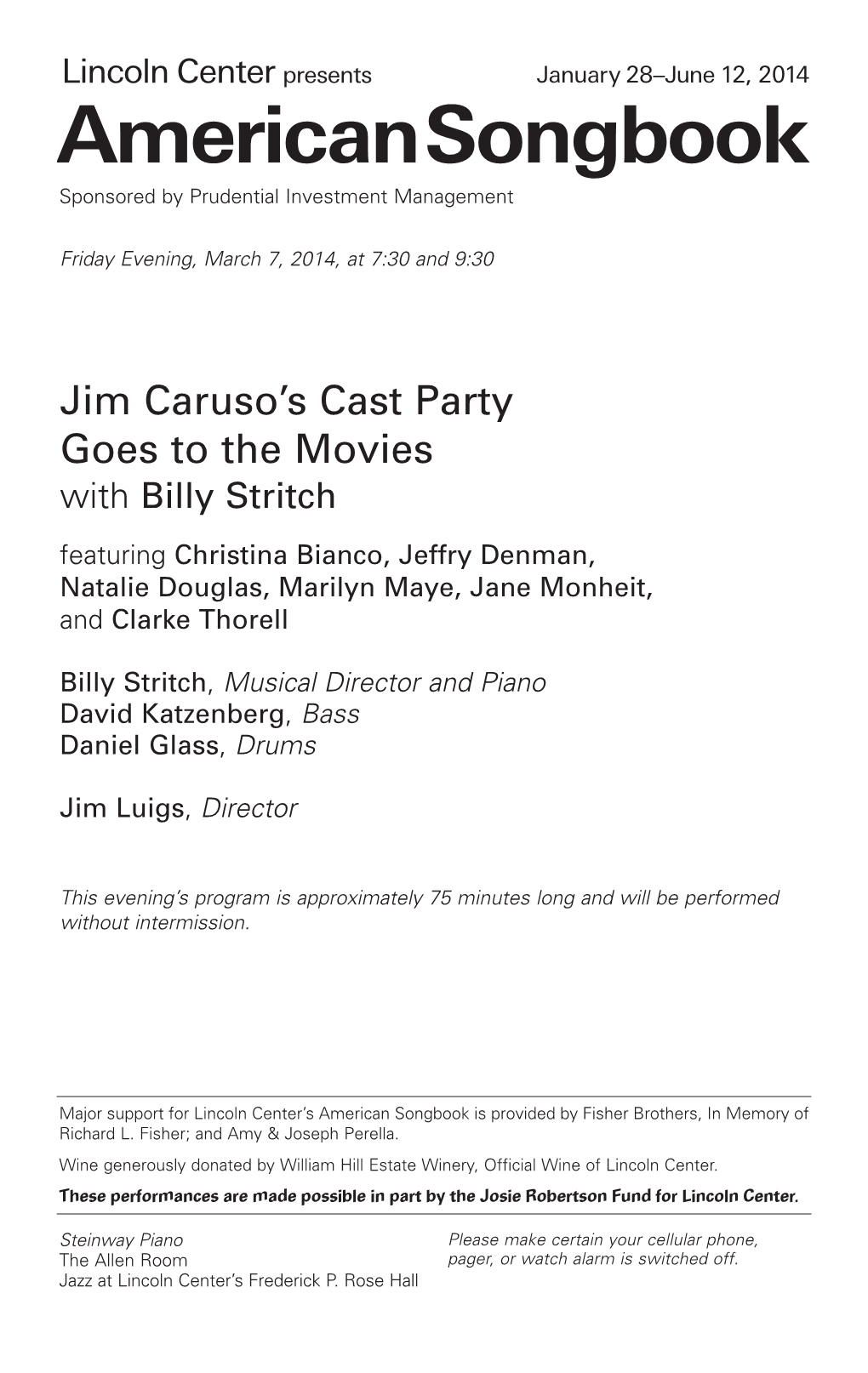 Jim Caruso's Cast Party Goes to the Movies