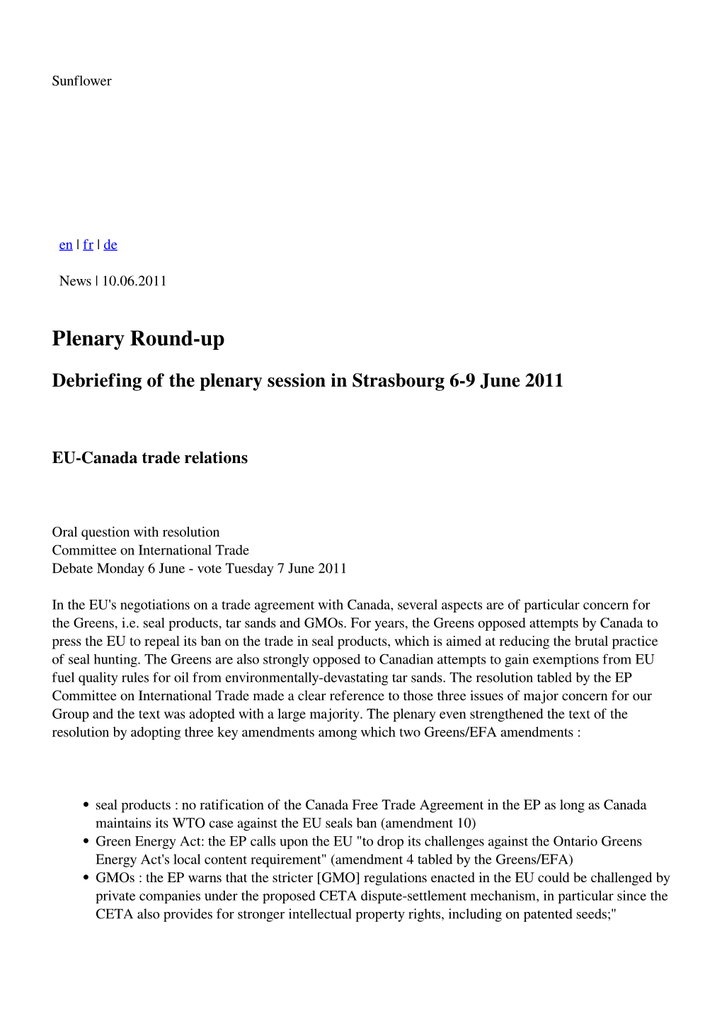 Plenary Round-Up