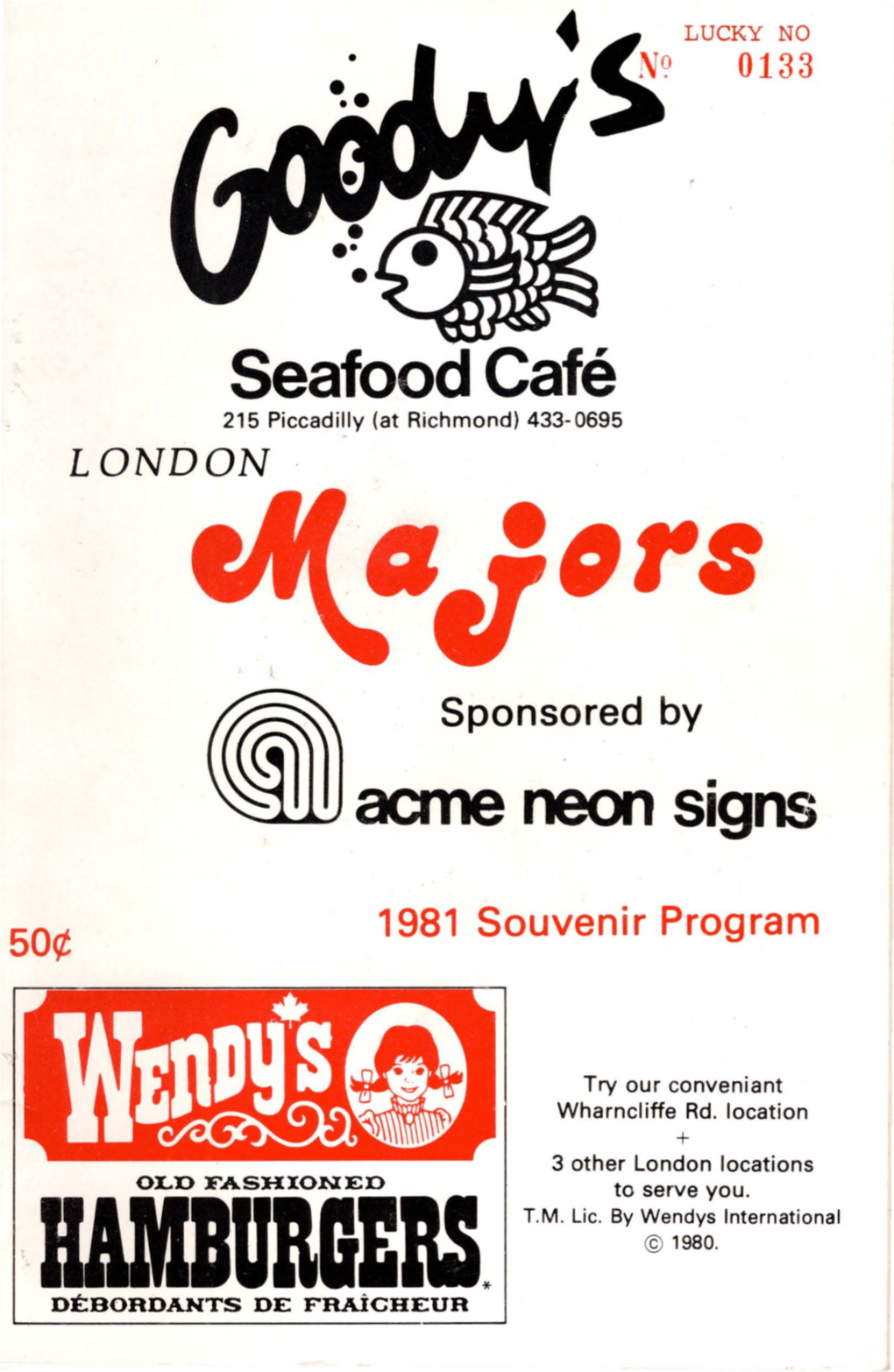 1981 London Majors Program