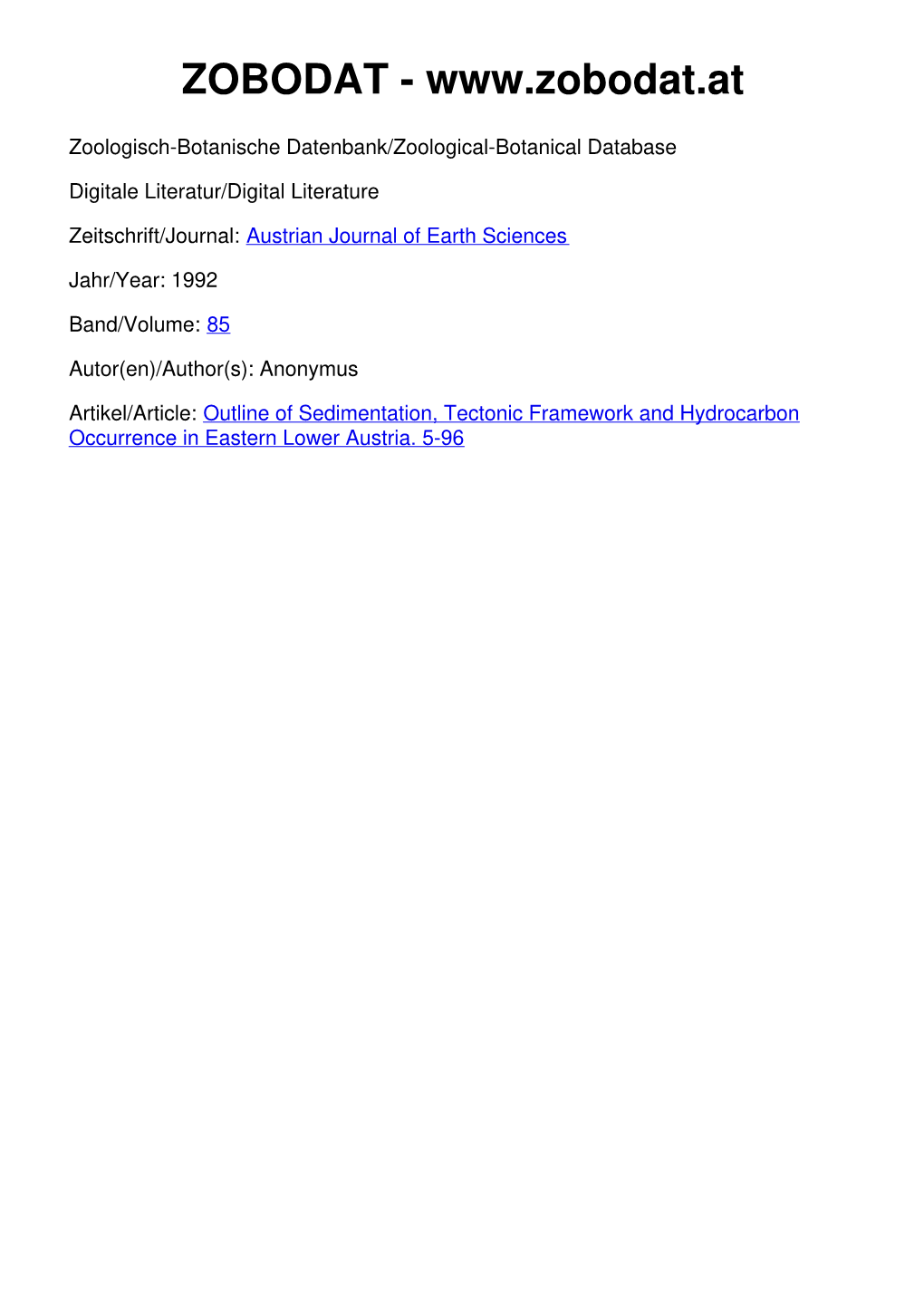 Part I Outline of Sedimentation, Tectonic Framework and Hydrocarbon Occurrence in Eastern Lower Austria