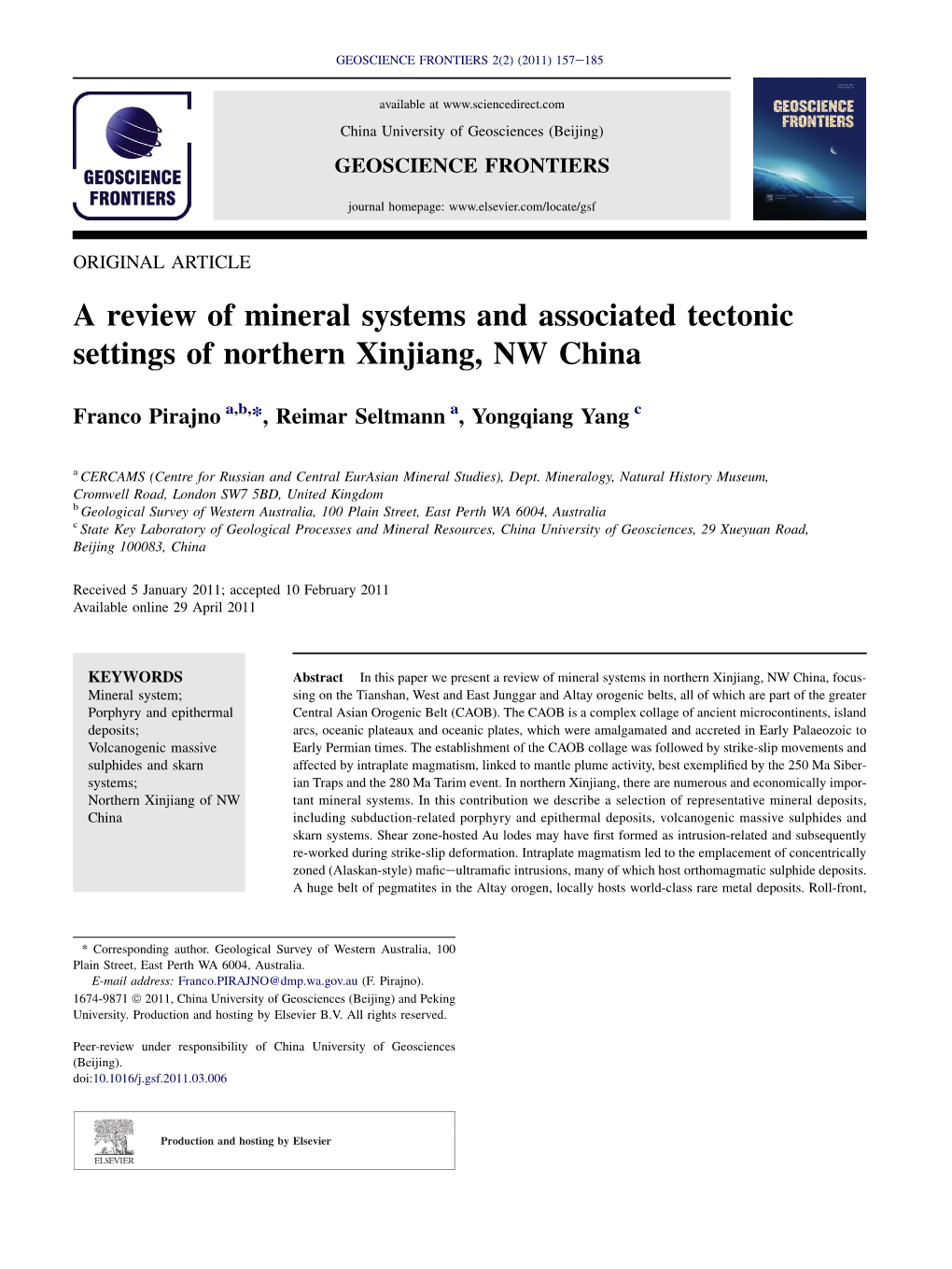 A Review of Mineral Systems and Associated Tectonic Settings of Northern Xinjiang, NW China