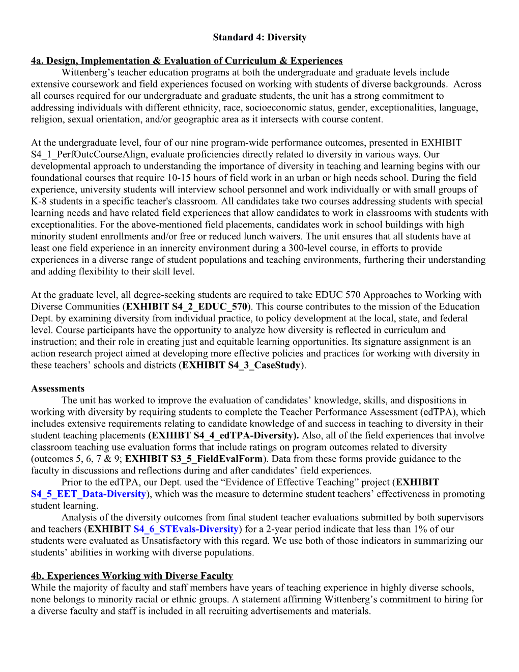 4A. Design, Implementation & Evaluation of Curriculum & Experiences s1