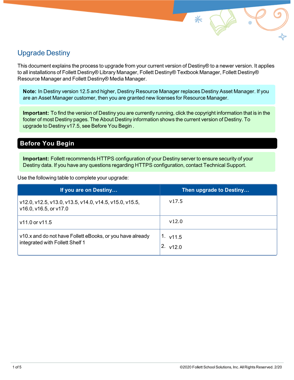 17.5 Upgrade Destiny