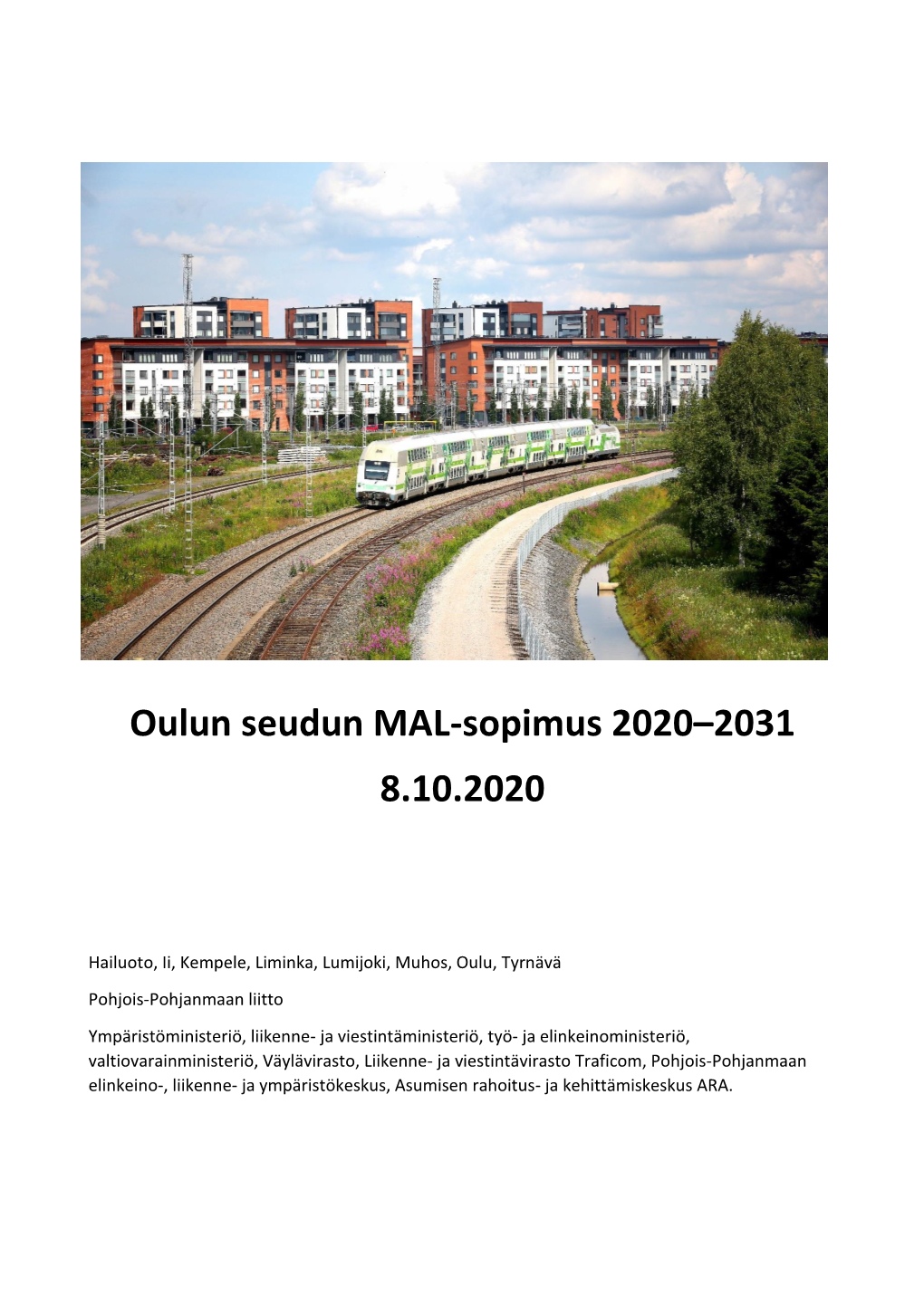 Oulun Seudun MAL-Sopimus 2020–2031 8.10.2020