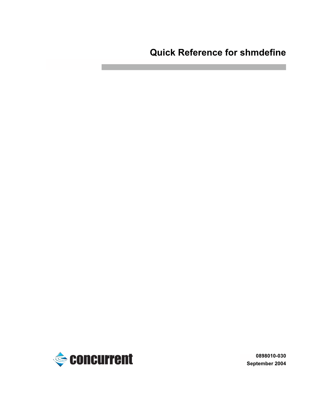 Quick Reference for Shmdefine