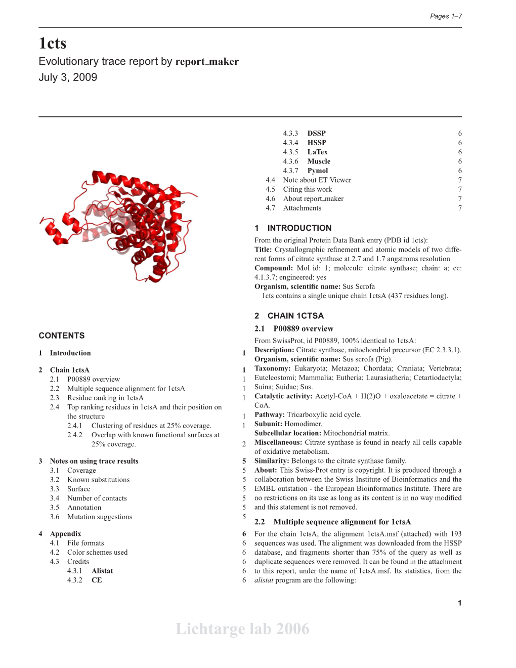 1Cts Lichtarge Lab 2006