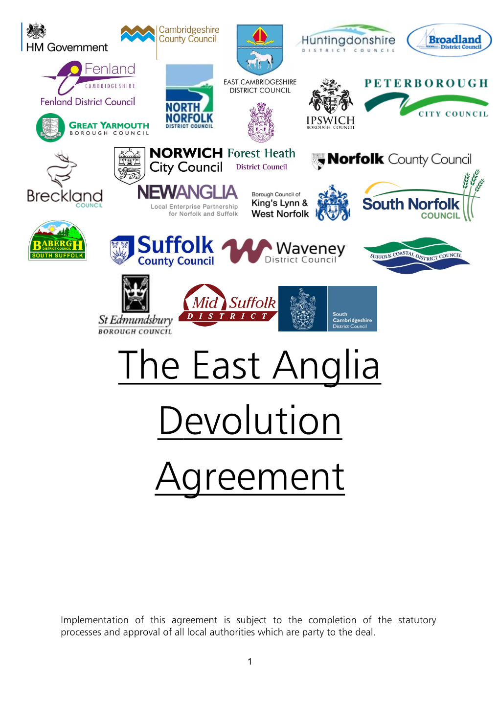 The East Anglia Devolution Agreement