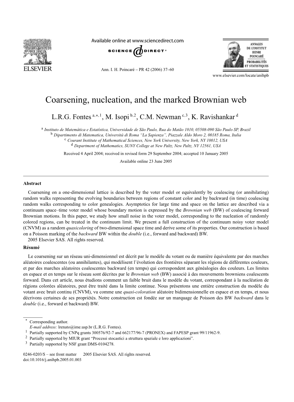 Coarsening, Nucleation, and the Marked Brownian Web