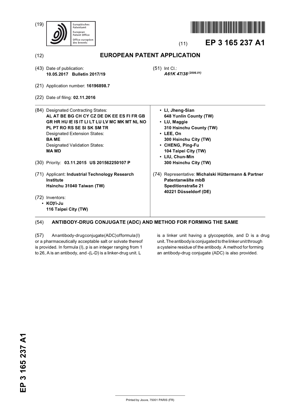 Antibody-Drug Conjugate (Adc) and Method for Forming the Same