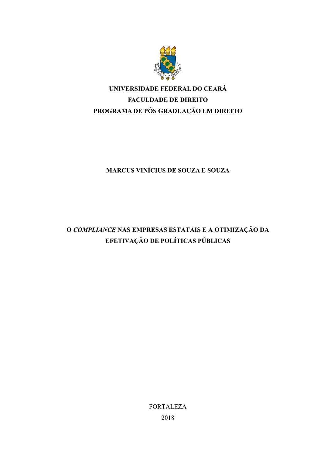 Universidade Federal Do Ceará Faculdade De Direito Programa De Pós Graduação Em Direito