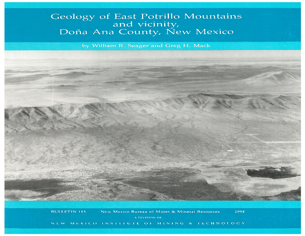 Geology of East Potrillo Mountains and Vicinity, Dona Ana County, New Mexico