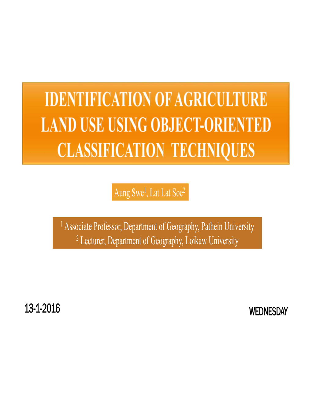 Agricultural Land Use  Agriculture Has an Important Environmental Role in the Study Area Because of the Large Amount of Land It Uses