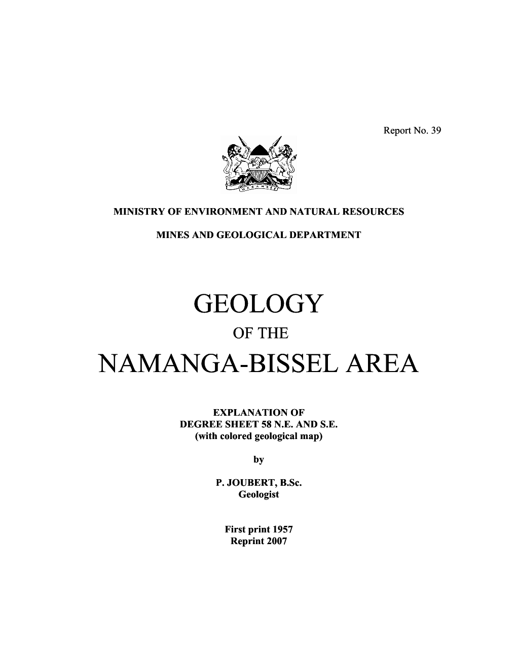 Geology of the Namanga-Bissel Area