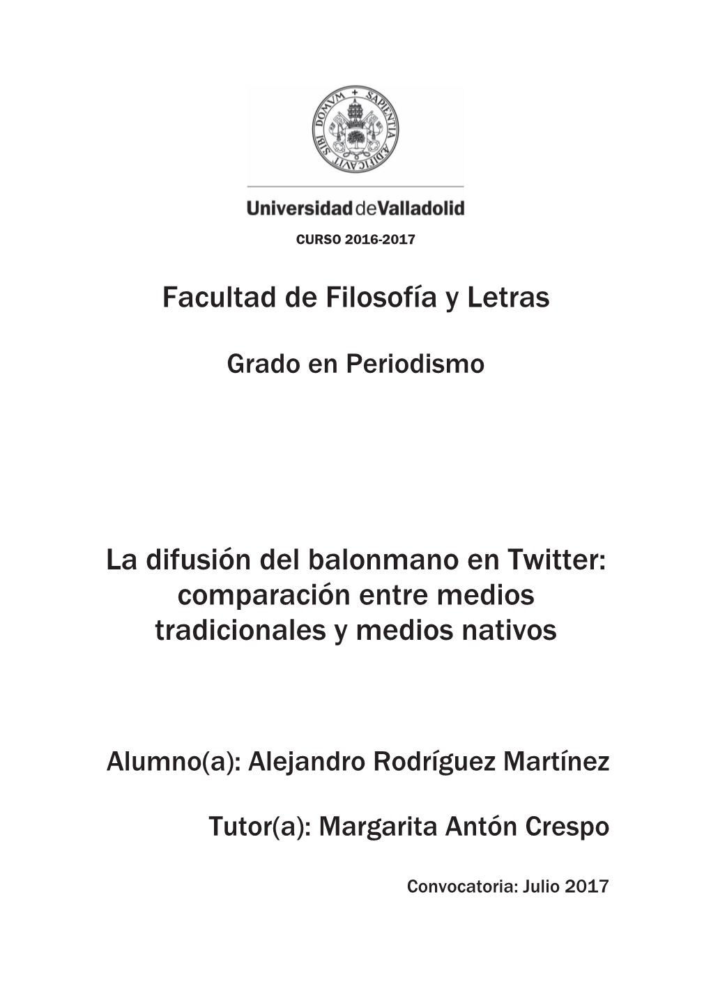 Facultad De Filosofía Y Letras La Difusión Del Balonmano