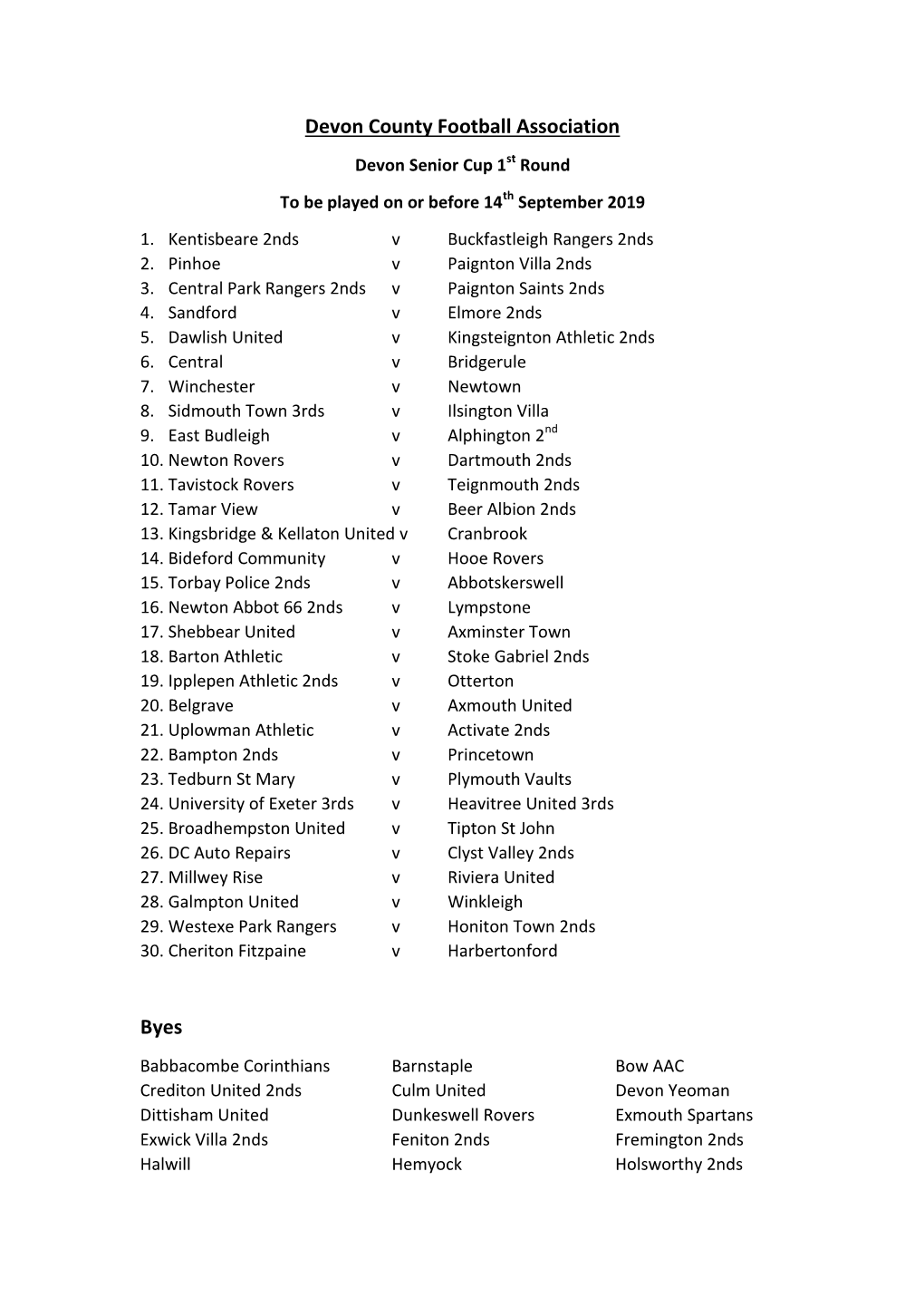 Senior Cup 1St 2Nd Round