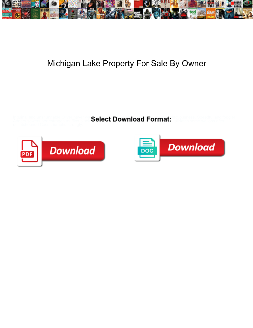 Michigan Lake Property for Sale by Owner