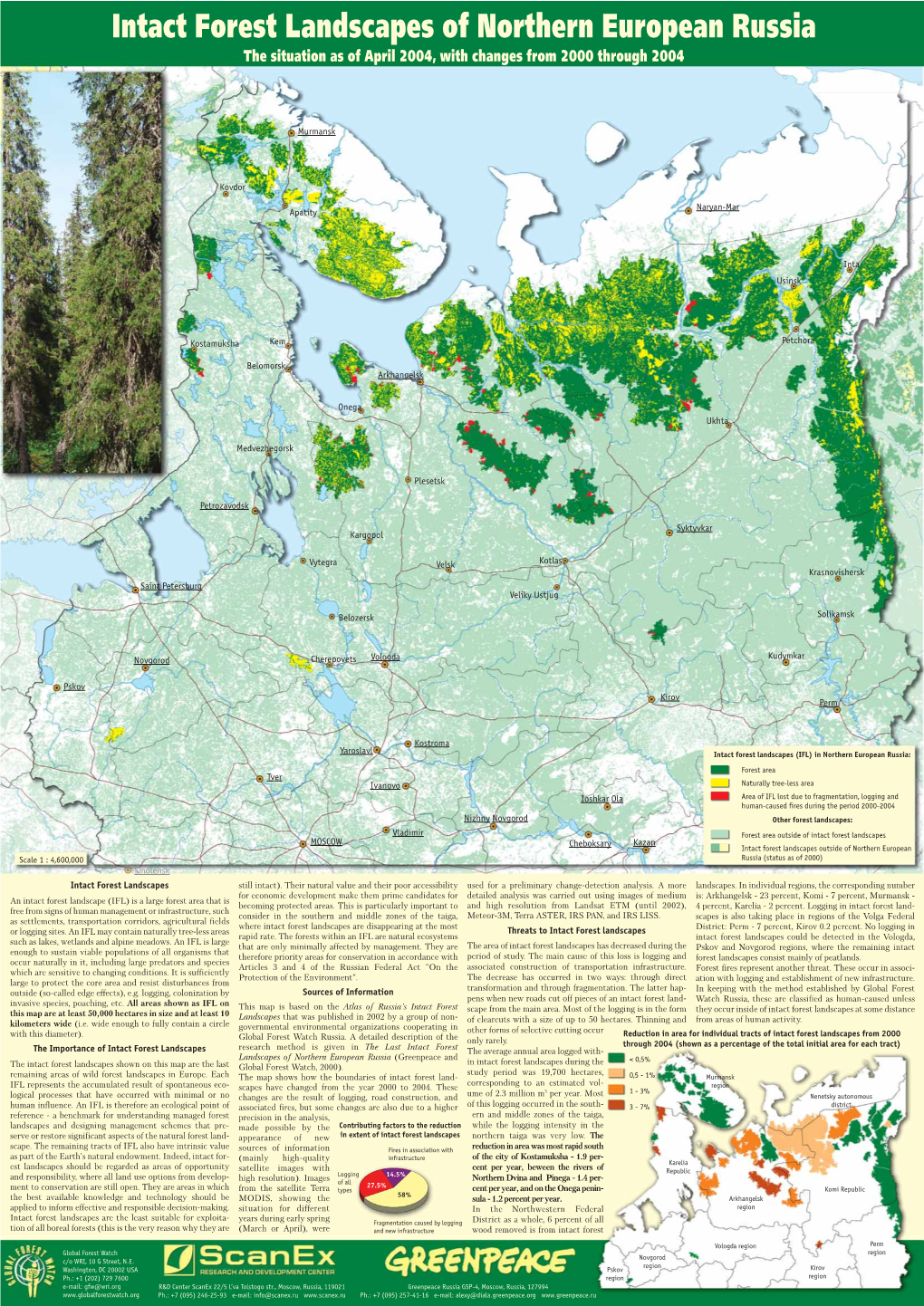 Intact Forest Landscapes of Northern European Russia the Situation As of April 2004, with Changes from 2000 Through 2004