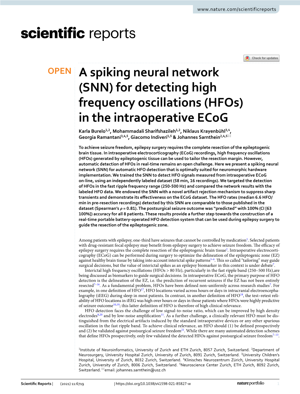 A Spiking Neural Network (SNN) for Detecting High Frequency Oscillations