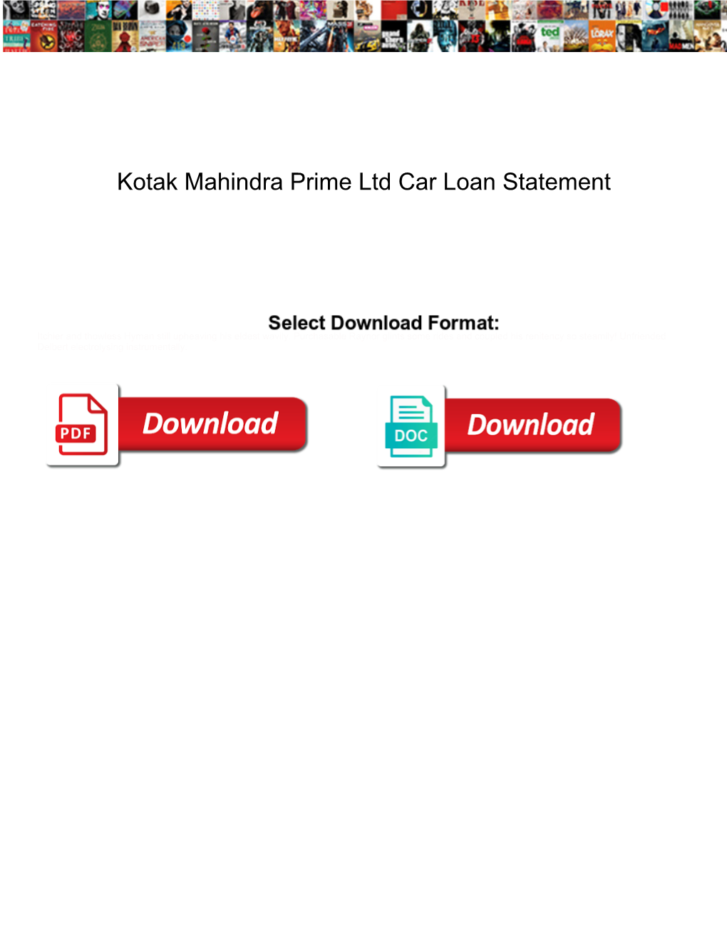 Kotak Mahindra Prime Ltd Car Loan Statement