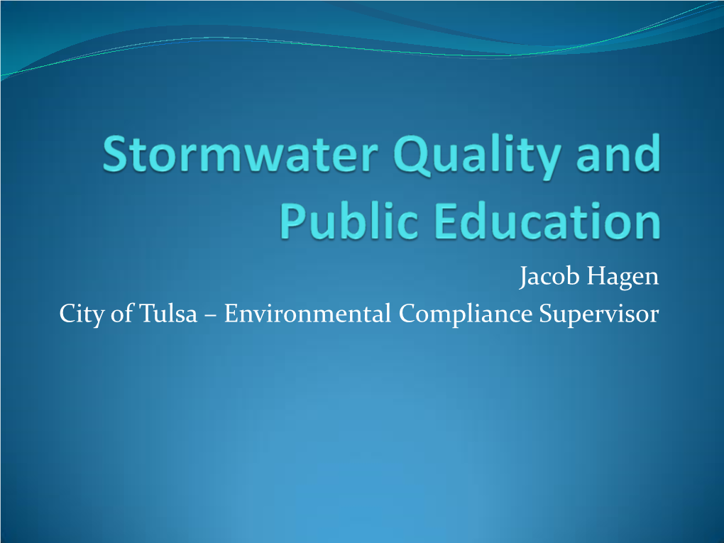 Stormwater Quality and Public Education