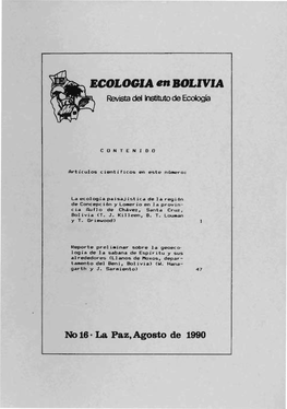 ECOI,OGIA Enbolivia Revista Del Instituto De Ecología