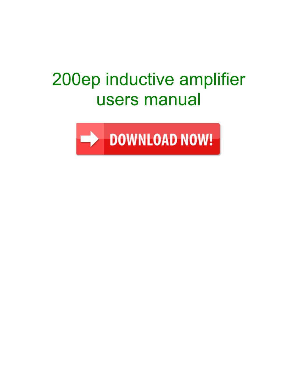 200Ep Inductive Amplifier Users Manual