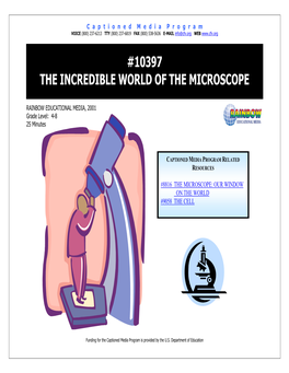10397 the Incredible World of the Microscope