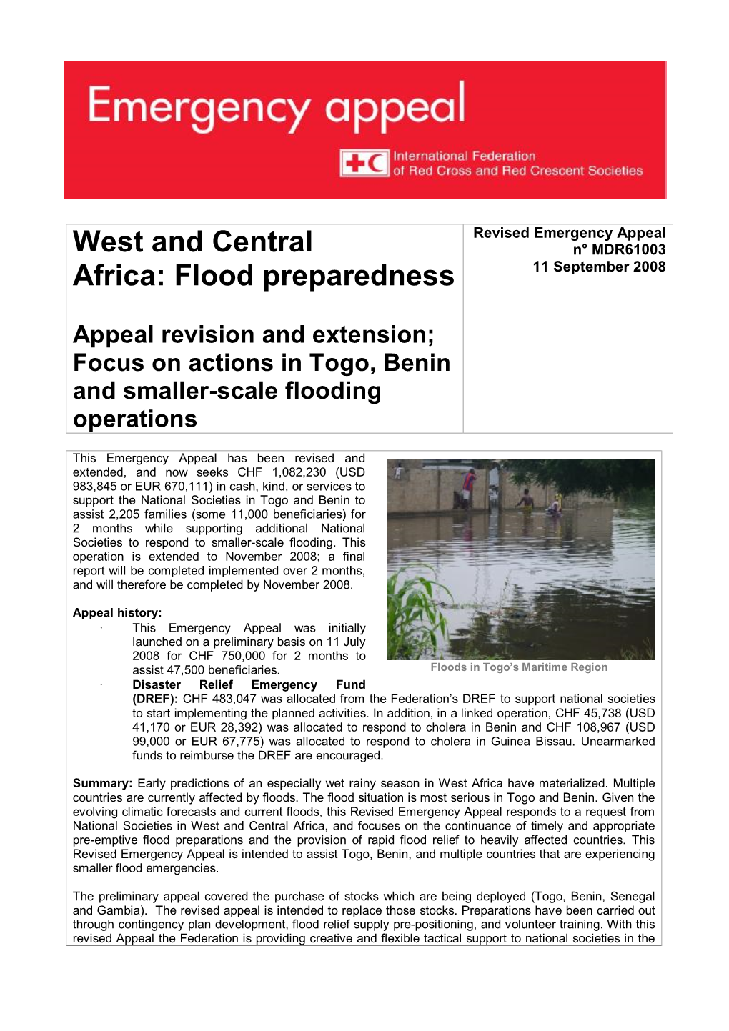Flood Preparedness 11 September 2008