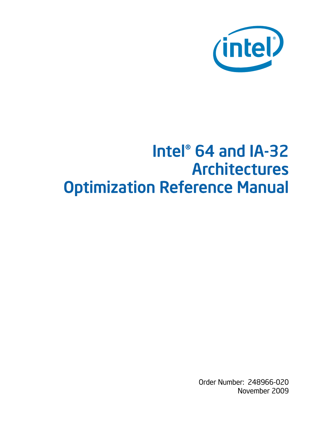Intel(R) 64 and IA-32 Architectures Optimization Reference Manual