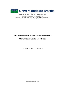 DNA Barcode Dos Gêneros Schlotheimia Brid. E Macromitrium Brid