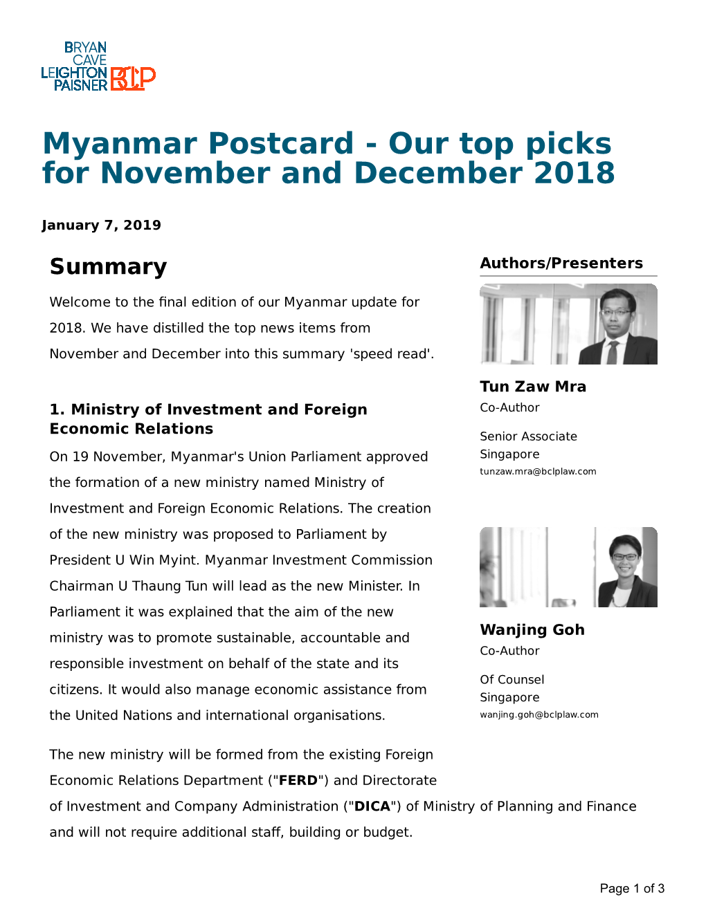 Myanmar Postcard - Our Top Picks for November and December 2018