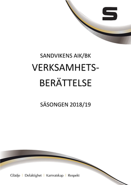 Verksamhets- Berättelse