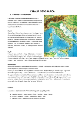 L'italia Geografica