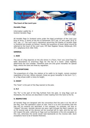The Court of the Lord Lyon Heraldic Flags Information Leaflet No. 3