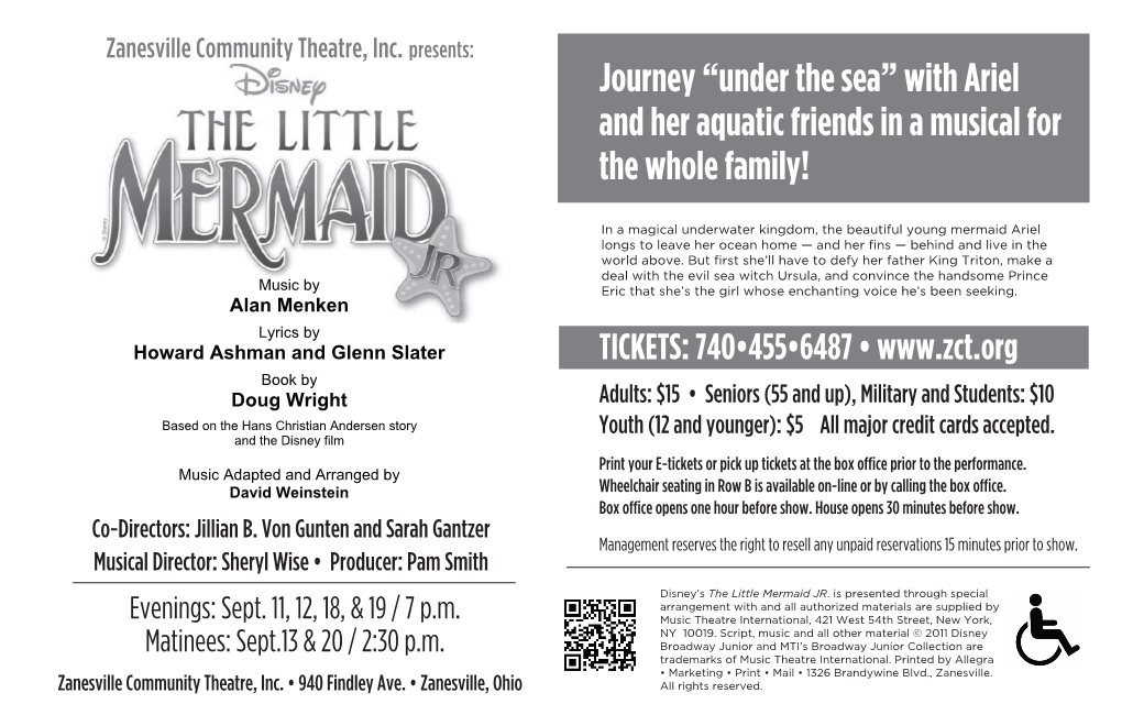 Journey “Under the Sea” with Ariel and Her Aquatic Friends in a Musical for the Whole Family!