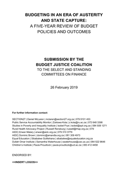 Budgeting in an Era of Austerity and State Capture: a Five-Year Review of Budget Policies and Outcomes