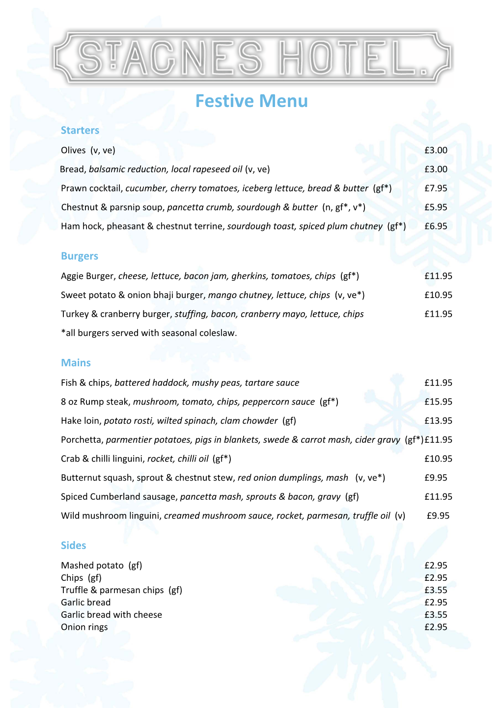 Festive Menu