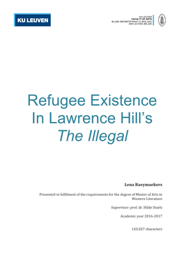 Refugee Existence in Lawrence Hill's the Illegal