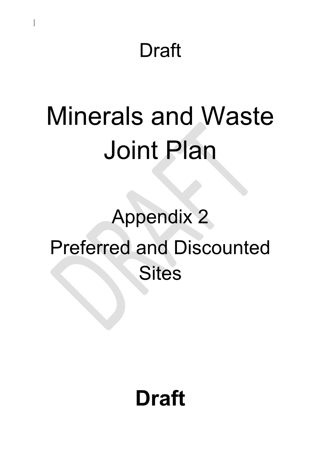 Minerals and Waste Joint Plan