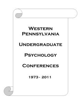 Western Pennsylvania Undergraduate Psychology Conferences