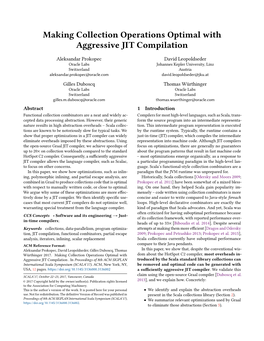 Making Collection Operations Optimal with Aggressive JIT Compilation