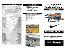 St. Raymond Basketball Camp
