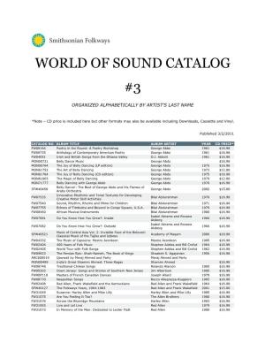 World of Sound Catalog #3