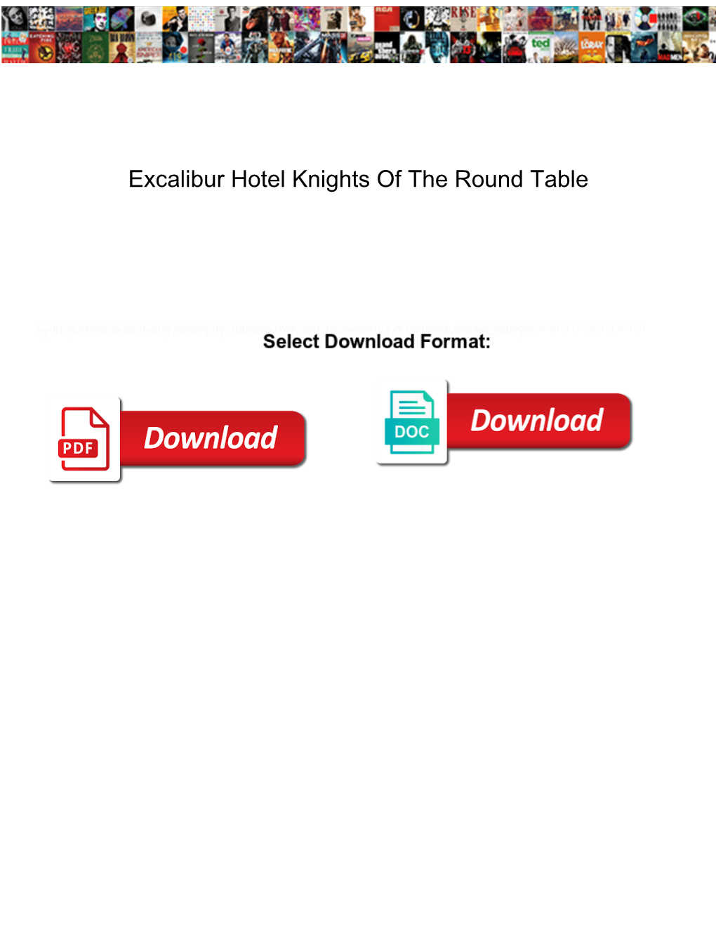 Excalibur Hotel Knights of the Round Table Snich